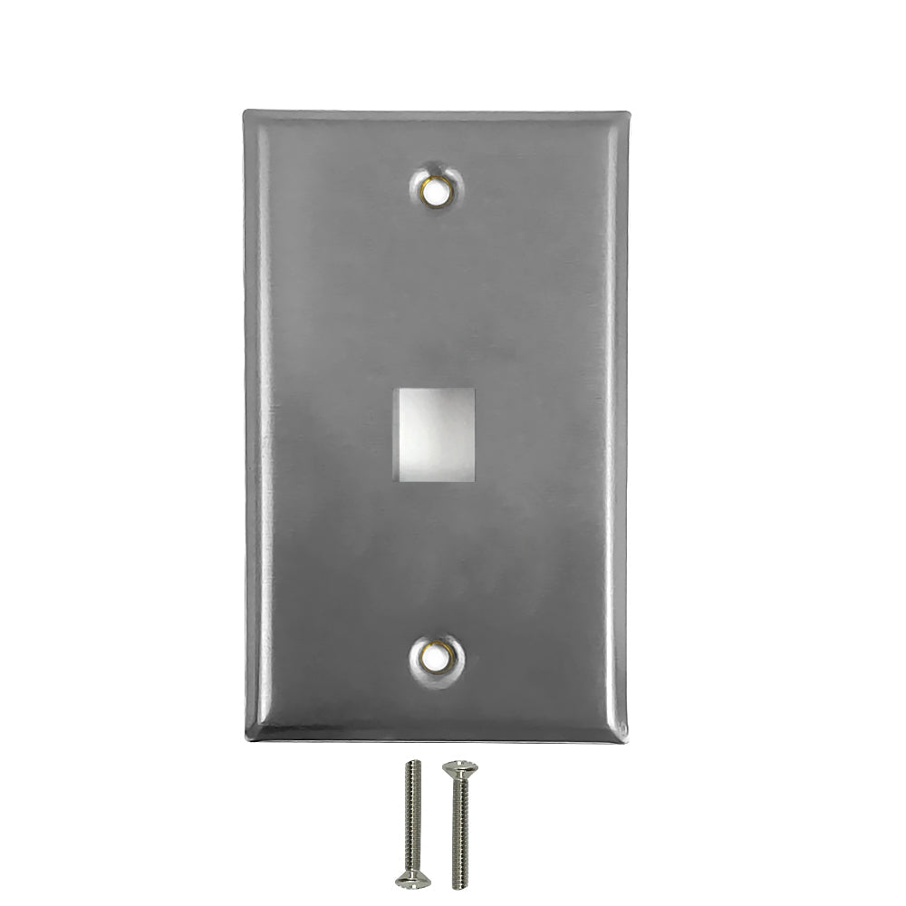 Single Gang - 1x Keystone - Stainless Steel Wall Plate – Generic