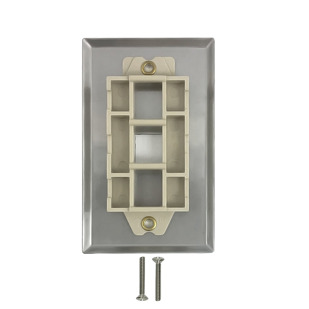 Single Gang - 1x Keystone - Stainless Steel Wall Plate – Generic – Stainless Steel Wall Plates (photo 2)