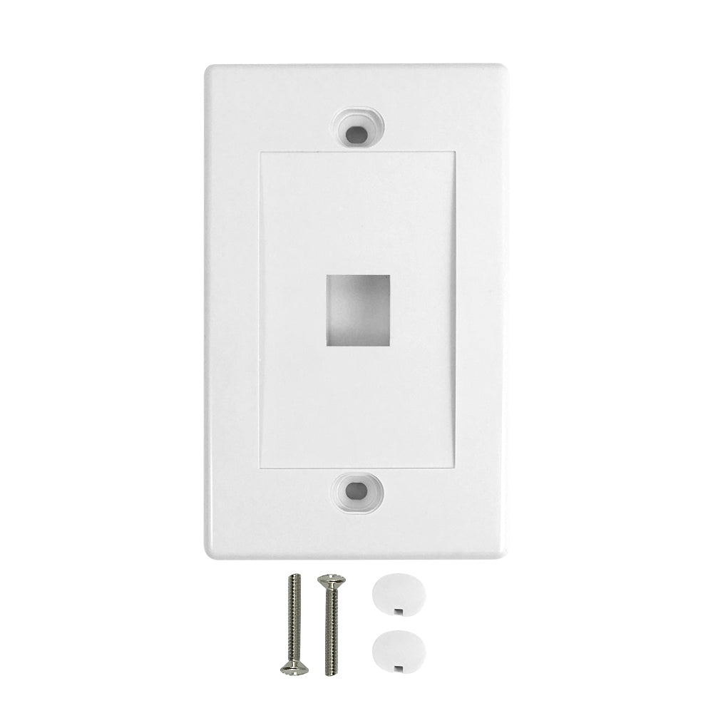 Wall Plate, 1-Port Keystone - White – Generic