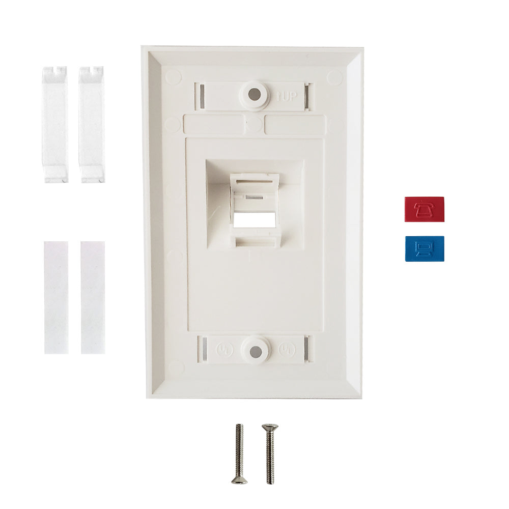 Wall Plate, 1-Port Angled Keystone - White – Generic – Standard Wall Plates (photo 2)