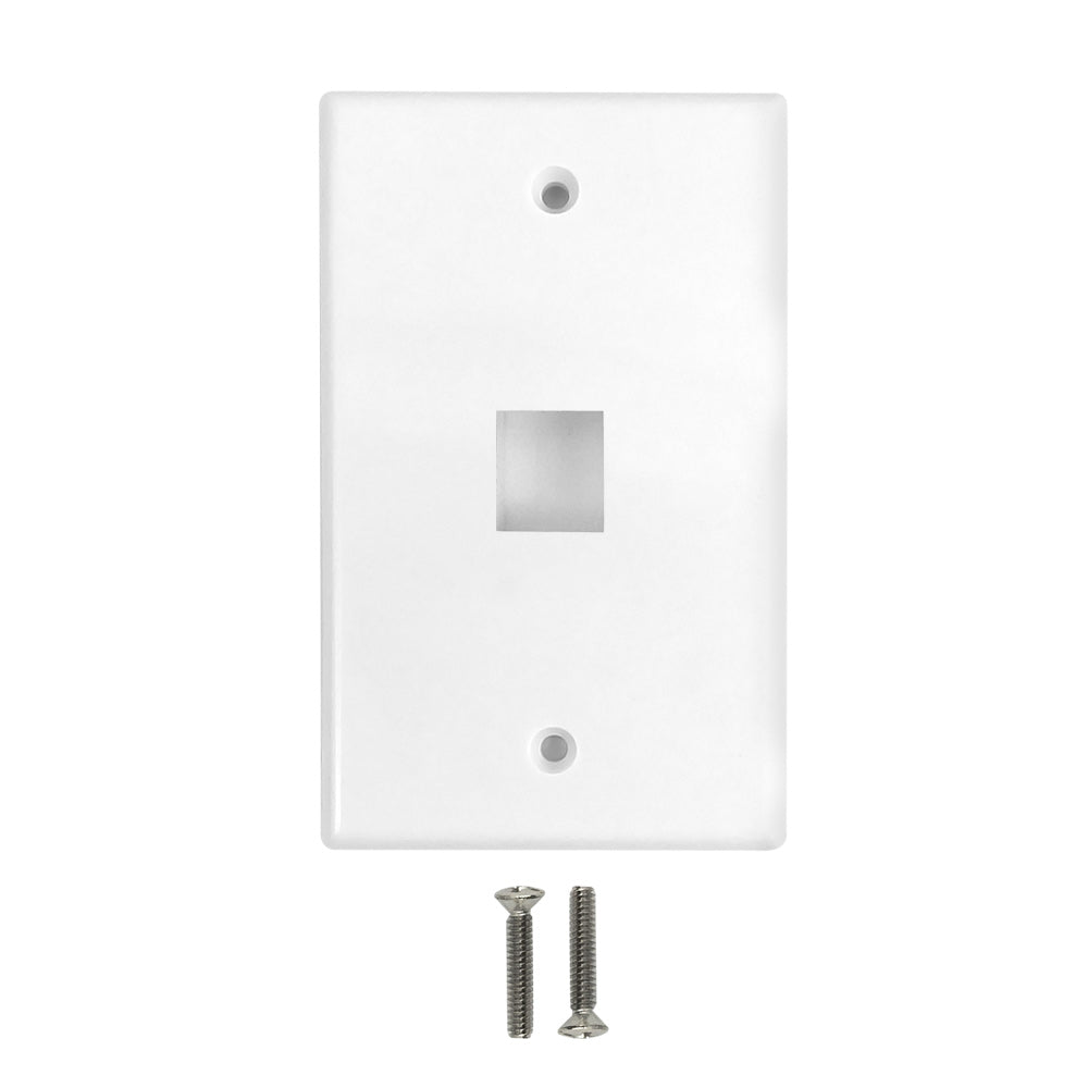 Wall Plate Flush Style, 1-Port Single Gang Keystone - White – Generic