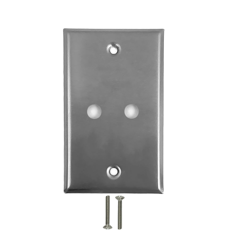 Single Gang - 2x 3/8 inch Hole - Stainless Steel Wall Plate – Generic