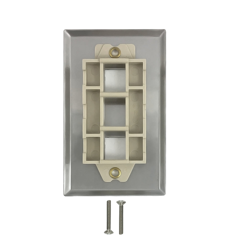 Single Gang - 2x Keystone - Stainless Steel Wall Plate – Generic – Stainless Steel Wall Plates (photo 2)