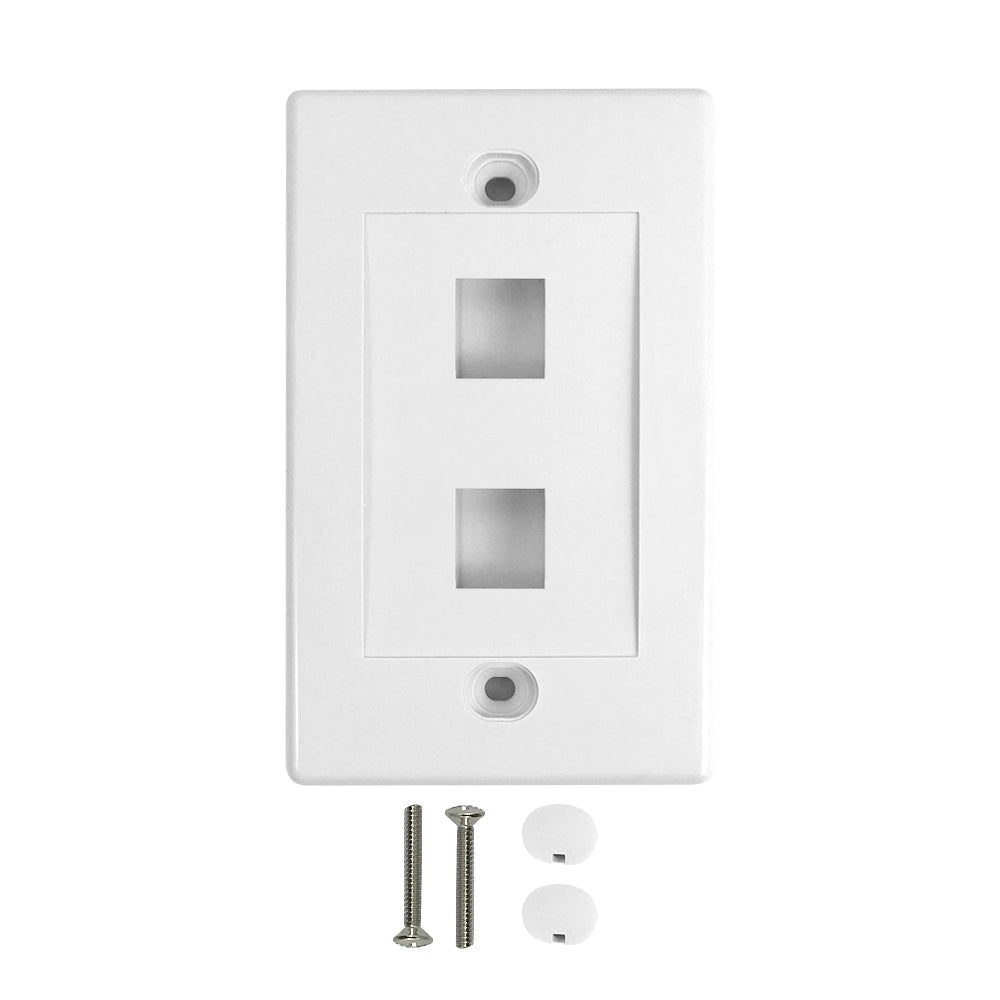 Wall Plate, 2-Port Keystone - White – Generic