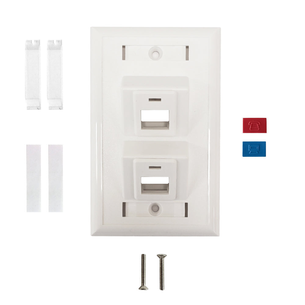 Wall Plate, 2-Port Angled Keystone - White – Generic – Standard Wall Plates