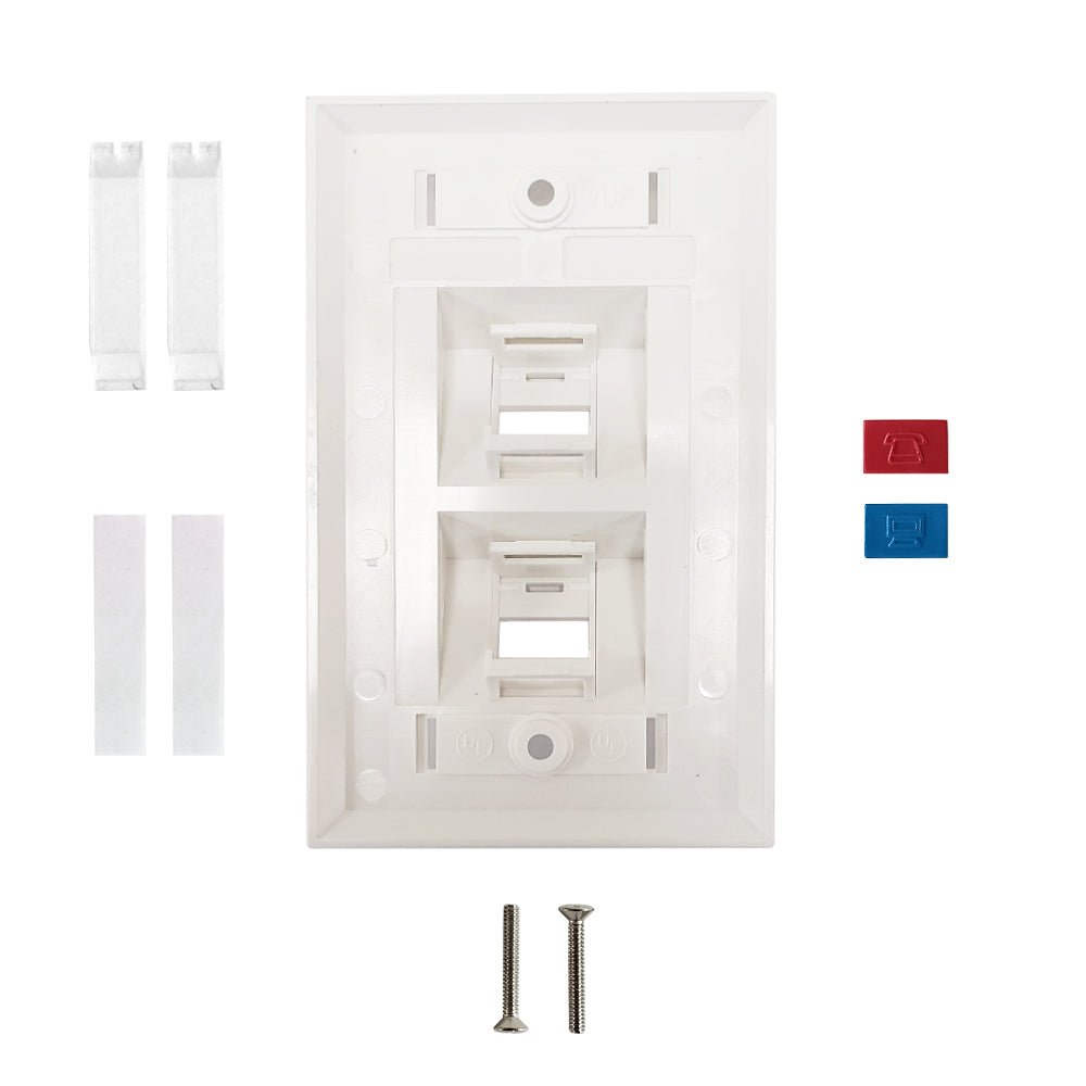 Wall Plate, 2-Port Angled Keystone - White – Generic – Standard Wall Plates (photo 2)