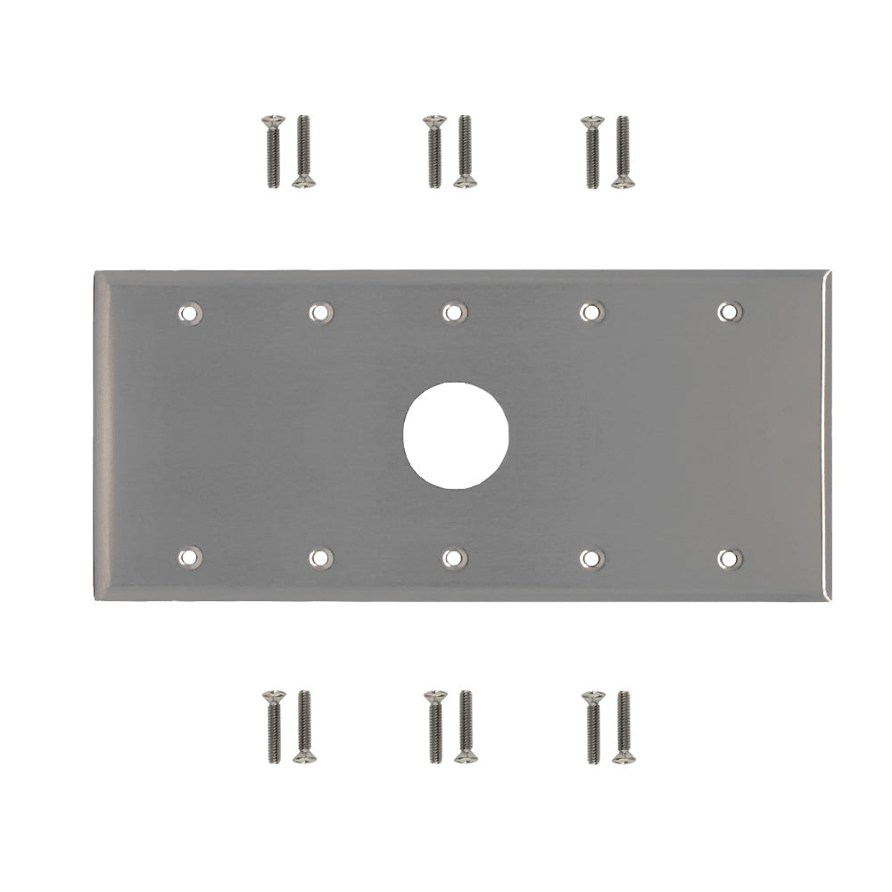 Five Gang - 1x 34.8mm Hole - Stainless Steel Wall Plate – Generic