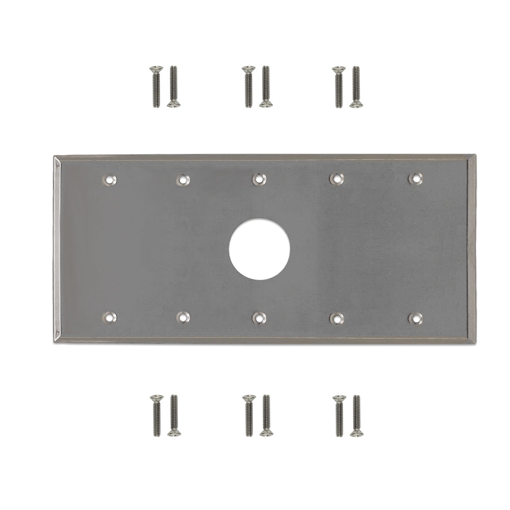 Five Gang - 1x 34.8mm Hole - Stainless Steel Wall Plate – Generic – Stainless Steel Wall Plates (photo 2)