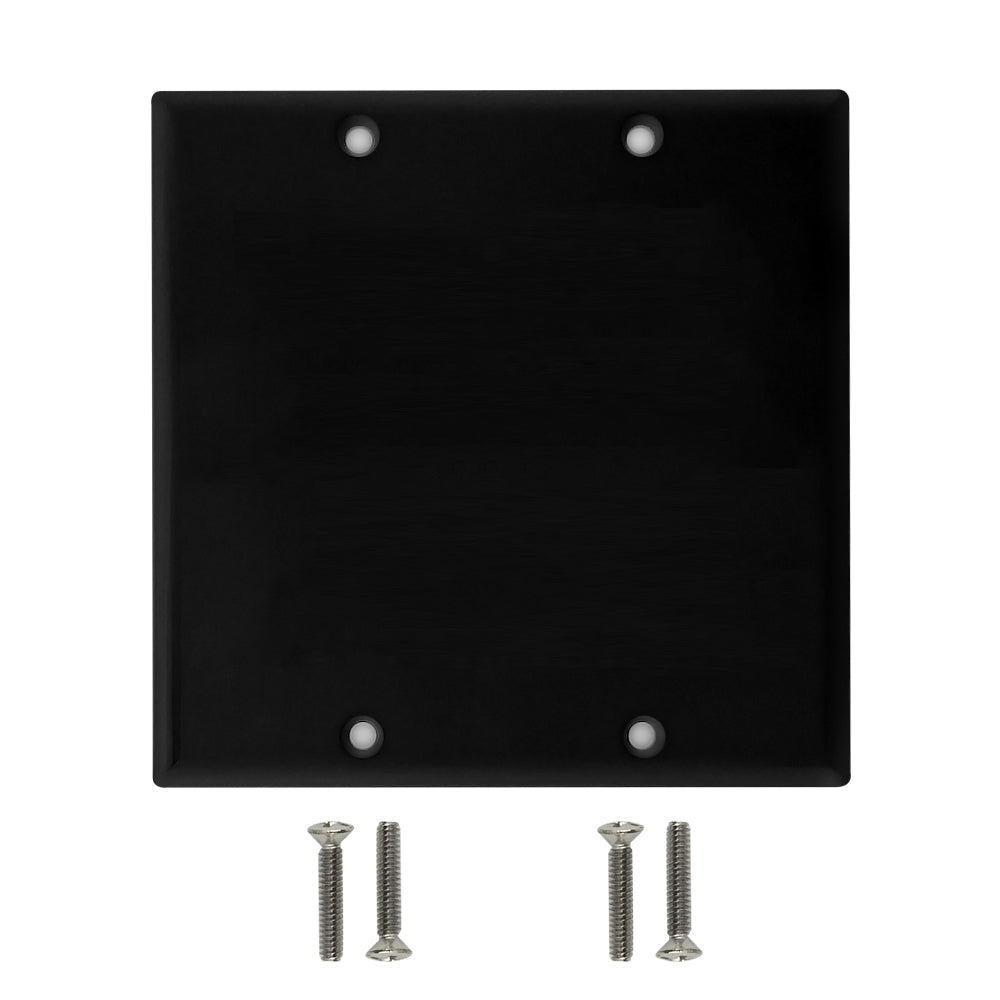 Double Gang Wall Plate, Solid - Black – Generic – Standard Wall Plates