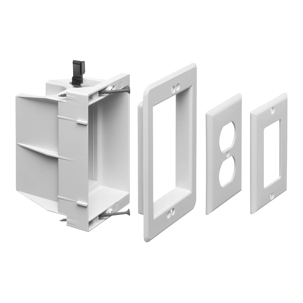 Recessed Box, Single Gang - Enclosed Back for A/V or Power – Generic – Electrical Boxes
