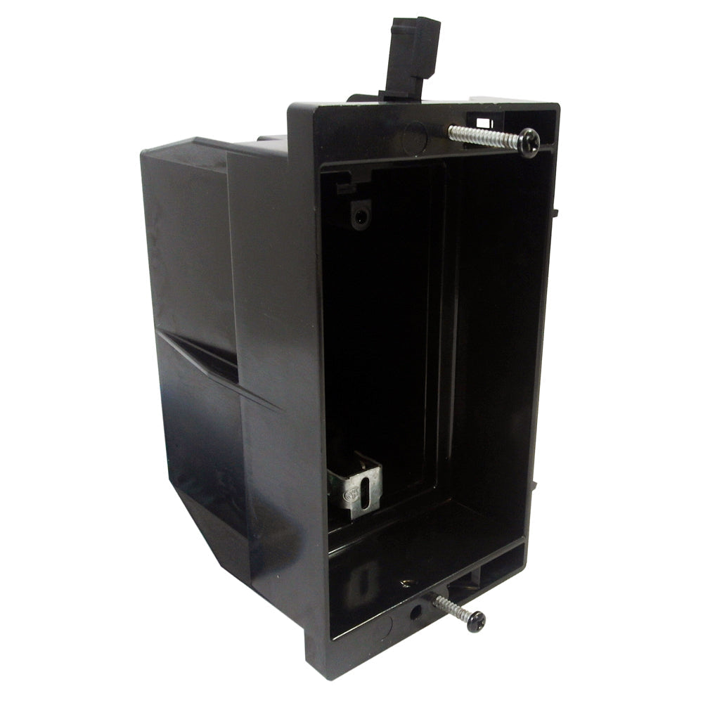 Recessed Box, Single Gang - Enclosed Back for A/V or Power - Black – Generic – Electrical Boxes