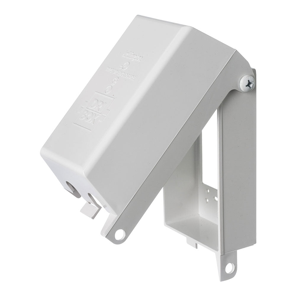 Outdoor Weather Proof Outlet Box, Single Gang - Vertical - White – Generic – Surface Boxes