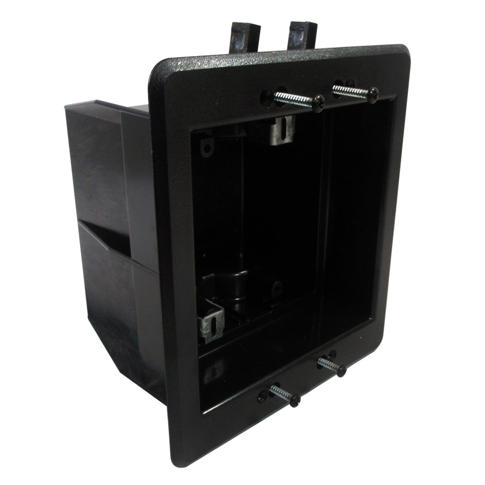 Recessed Box, Double Gang - Enclosed Back for A/V or Power - Black – Generic – Electrical Boxes