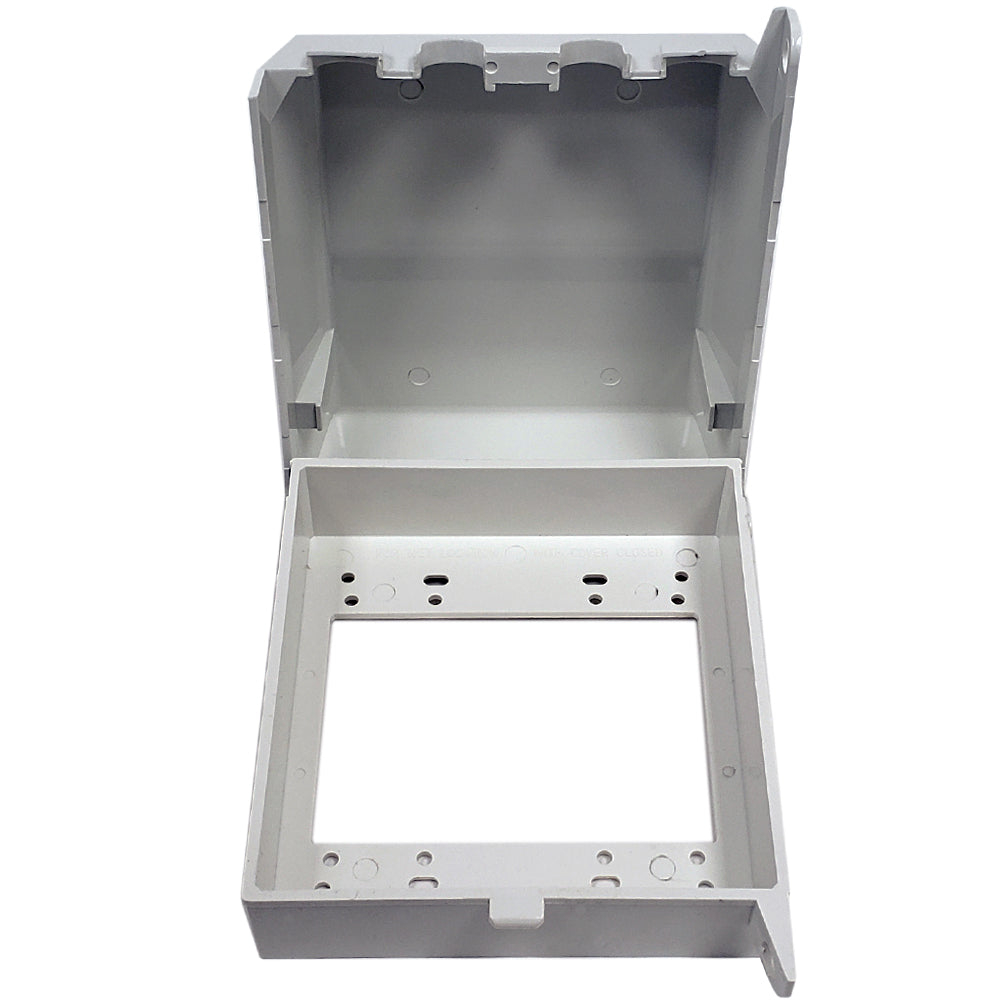 Outdoor Weather Proof Outlet Box, Double Gang White – Generic – Surface Boxes (photo 2)