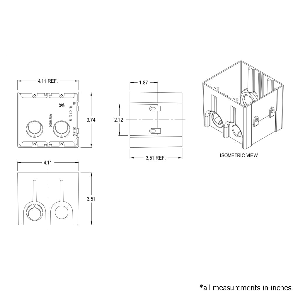 Outlet Box, Double Gang - Power or Low Voltage, New / Existing Construction – Generic – Electrical Boxes (photo 4)