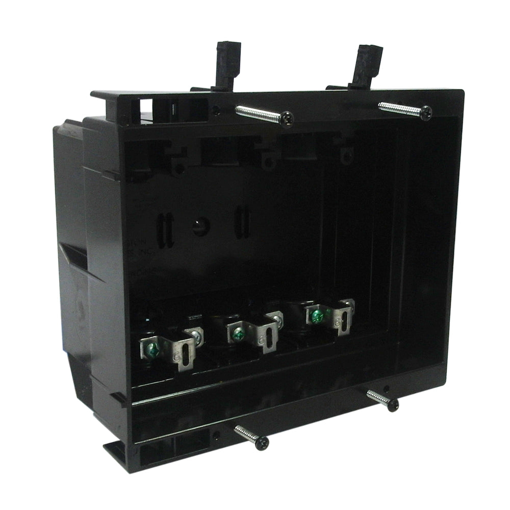 Recessed Box, Triple Gang - Enclosed Back for A/V or Power - Black – Generic – Electrical Boxes