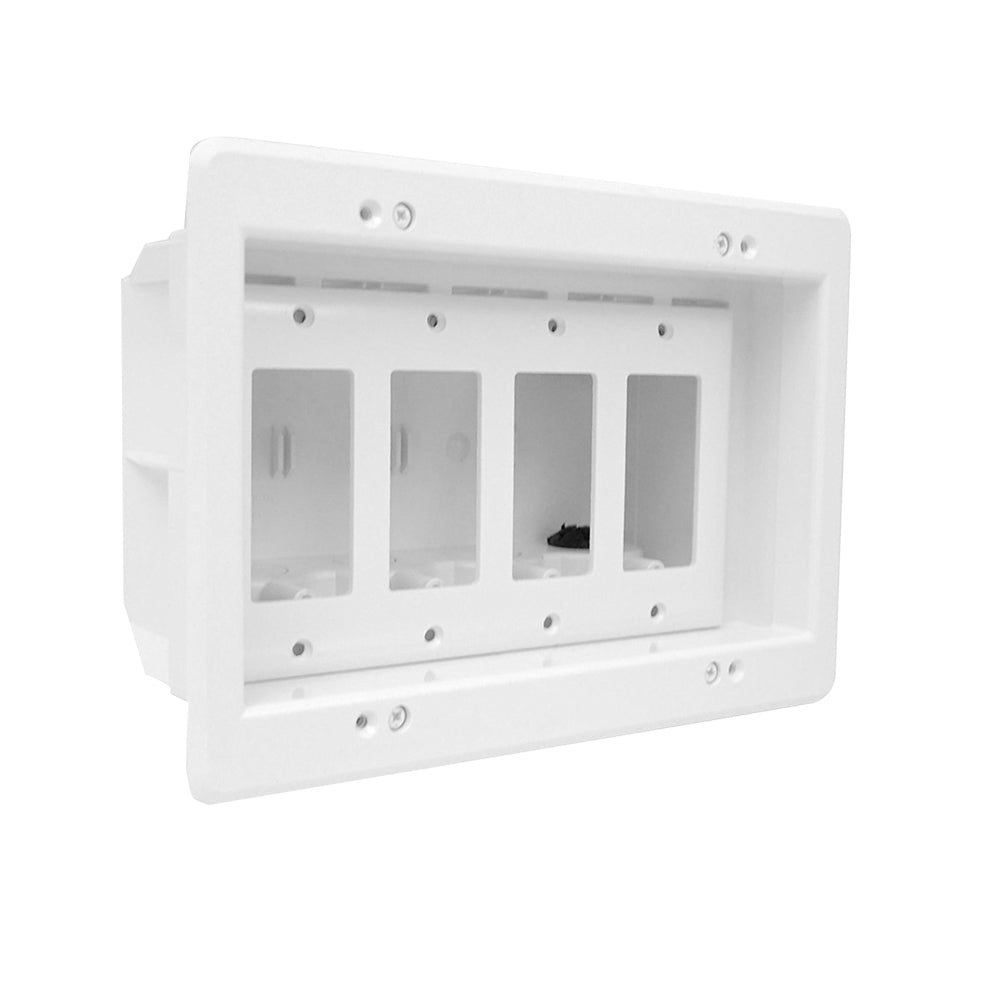 Recessed Box, Four Gang - Enclosed Back for A/V or Power – Generic – Electrical Boxes