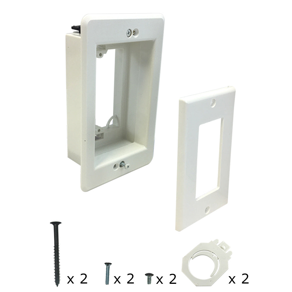 Recessed Drywall Clip - Plastic, Single Gang, Pre/Post Construction – Generic – Low Voltage Clips (photo 2)