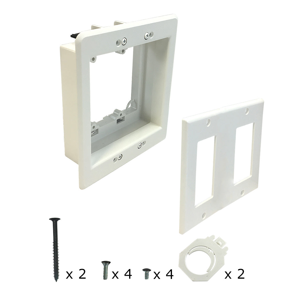 Recessed Drywall Clip - Plastic, Double Gang, Pre/Post Construction – Generic – Low Voltage Clips (photo 2)