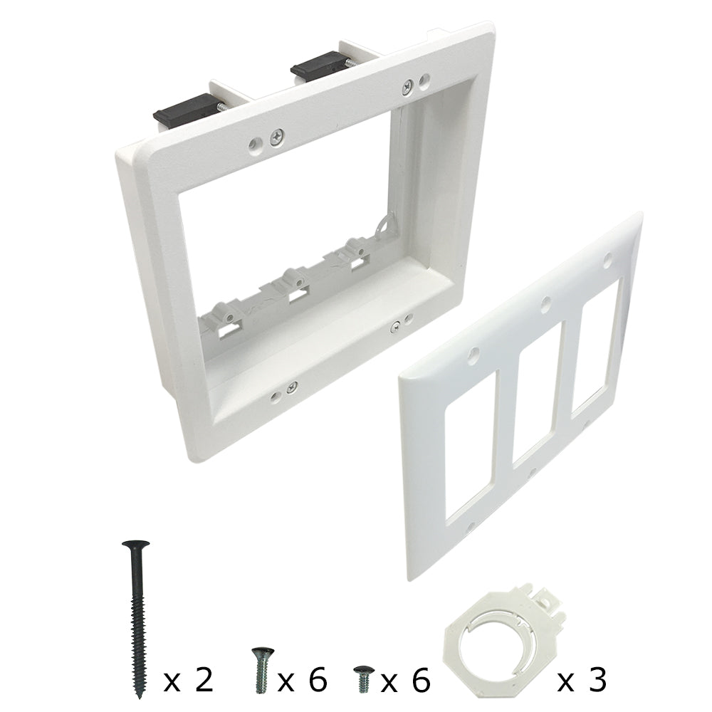 Recessed Drywall Clip - Plastic, Triple Gang, Pre/Post Construction – Generic – Low Voltage Clips (photo 2)