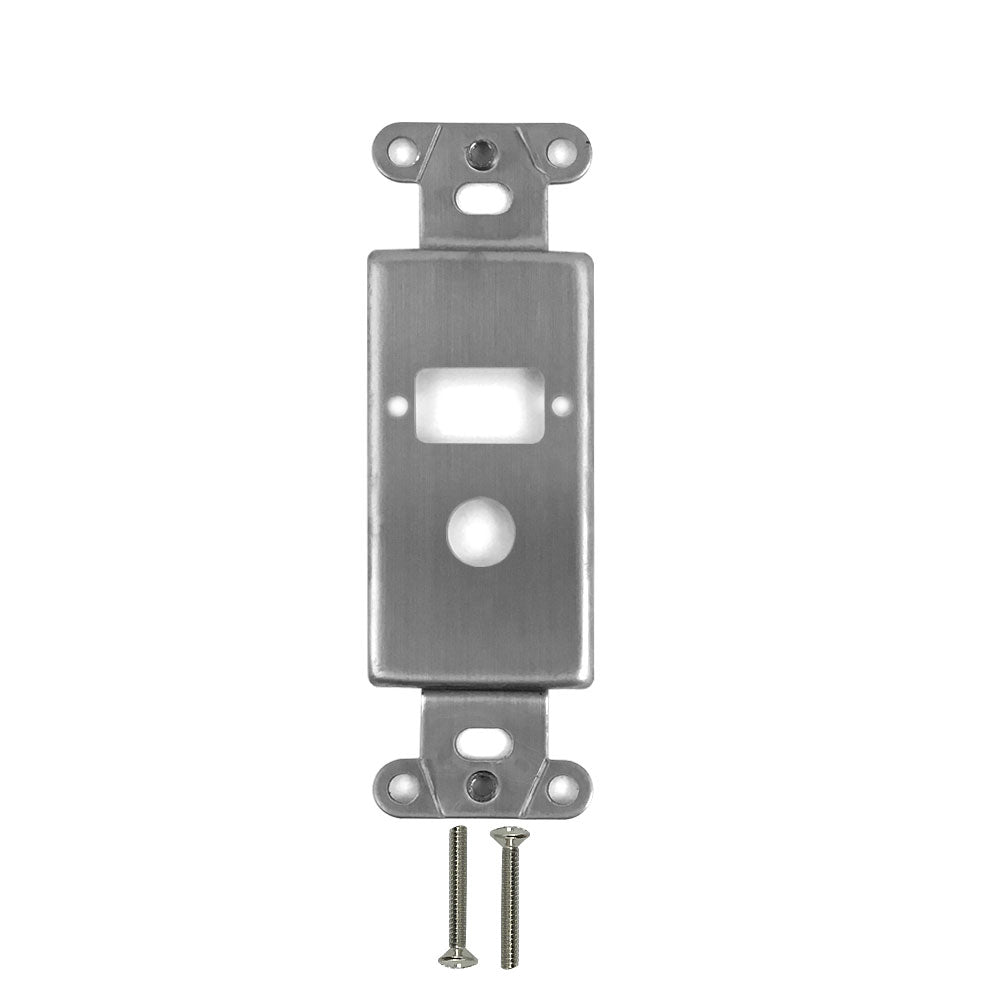 Decora Strap 1x DB9 Cutout - 1x 3/8" Hole Cutout - Stainless Steel Wall Plate – Generic