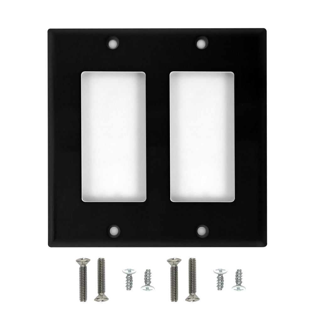 Decora Double Gang Wall Plate - Black – Generic