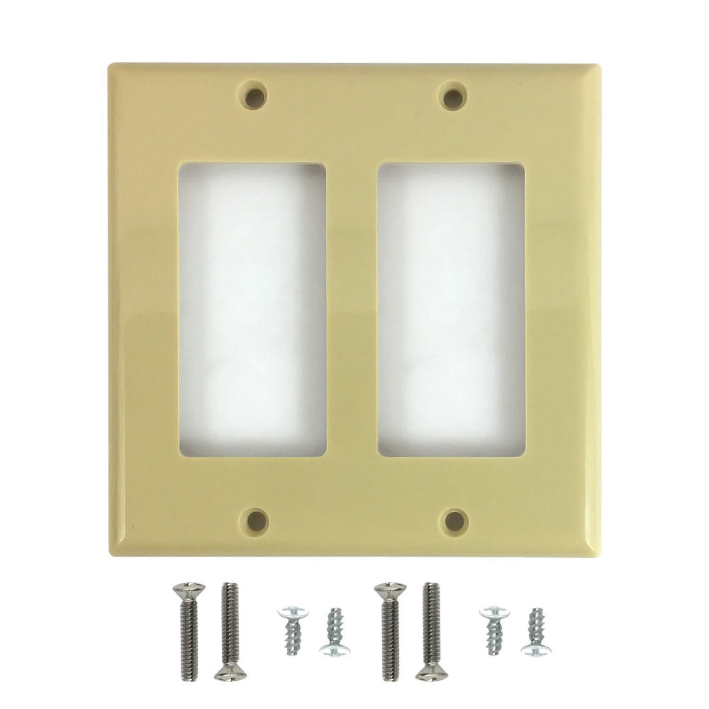 Decora Double Gang Wall Plate - Ivory – Generic
