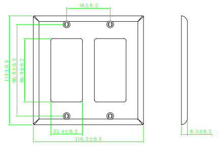 Decora Double Gang - Stainless Steel Wall Plate – Generic – Decora Wall Plates & Straps (photo 2)