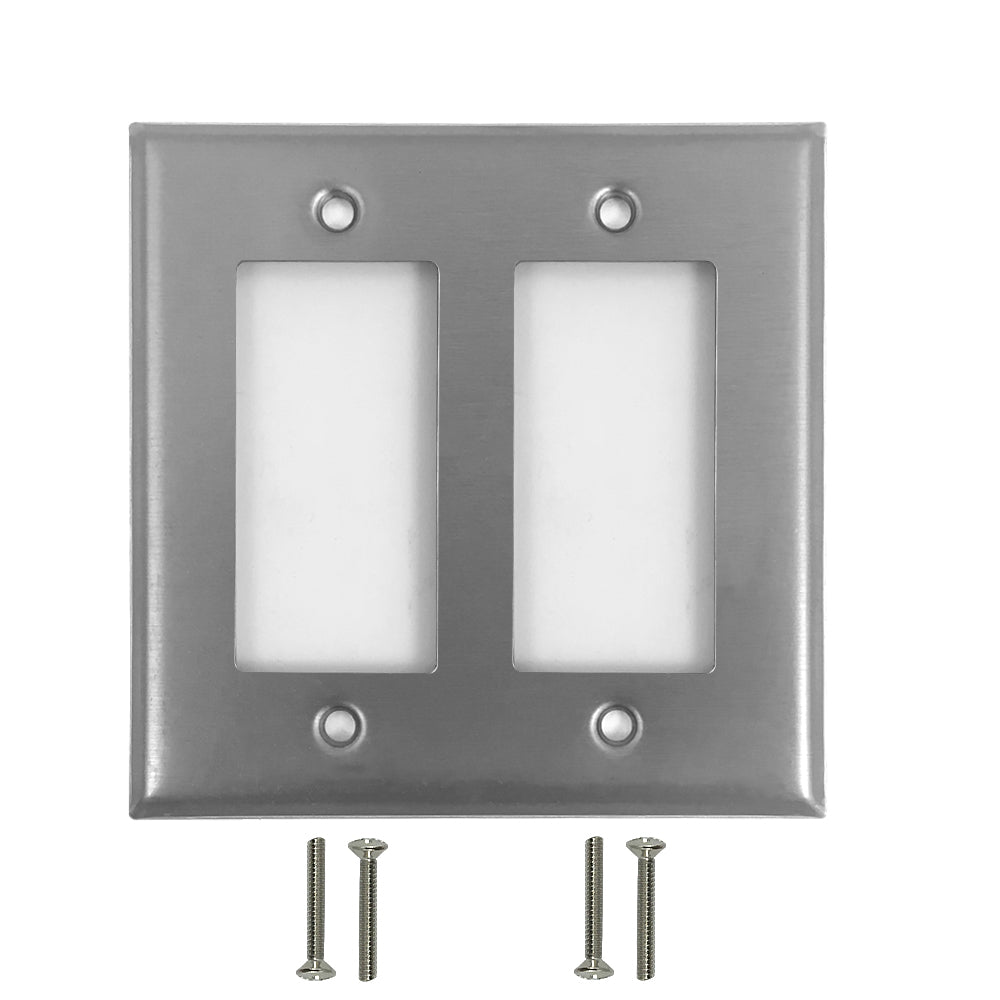 Decora Double Gang - Stainless Steel Wall Plate – Generic – Decora Wall Plates & Straps