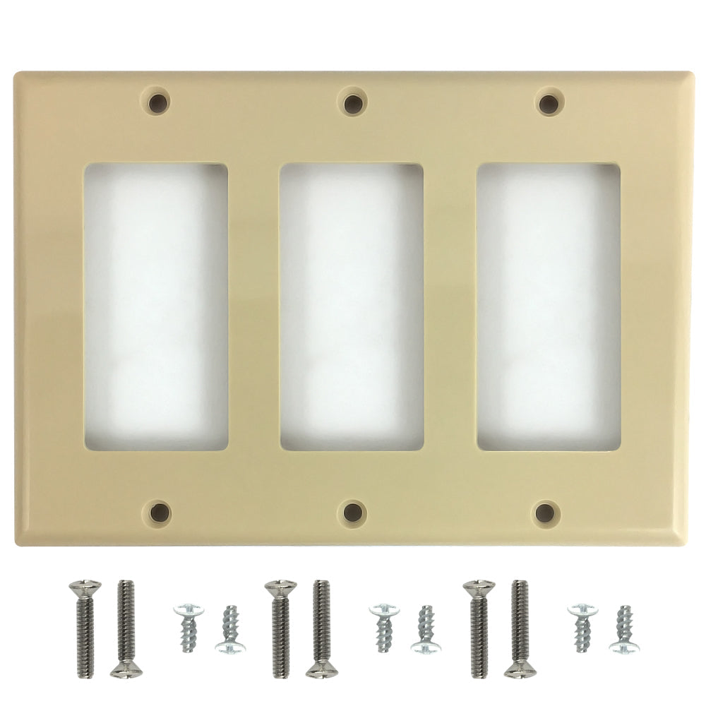 Decora Triple Gang Wall Plate - Ivory – Generic