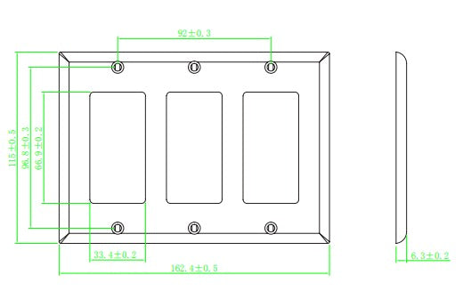Decora Triple Gang - Stainless Steel Wall Plate – Generic – Decora Wall Plates & Straps (photo 2)