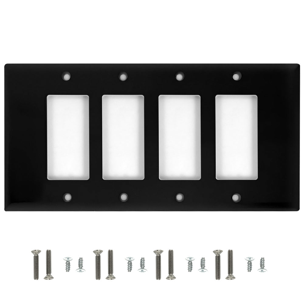 Decora Four Gang Wall Plate - Black – Generic – Decora Wall Plates & Straps