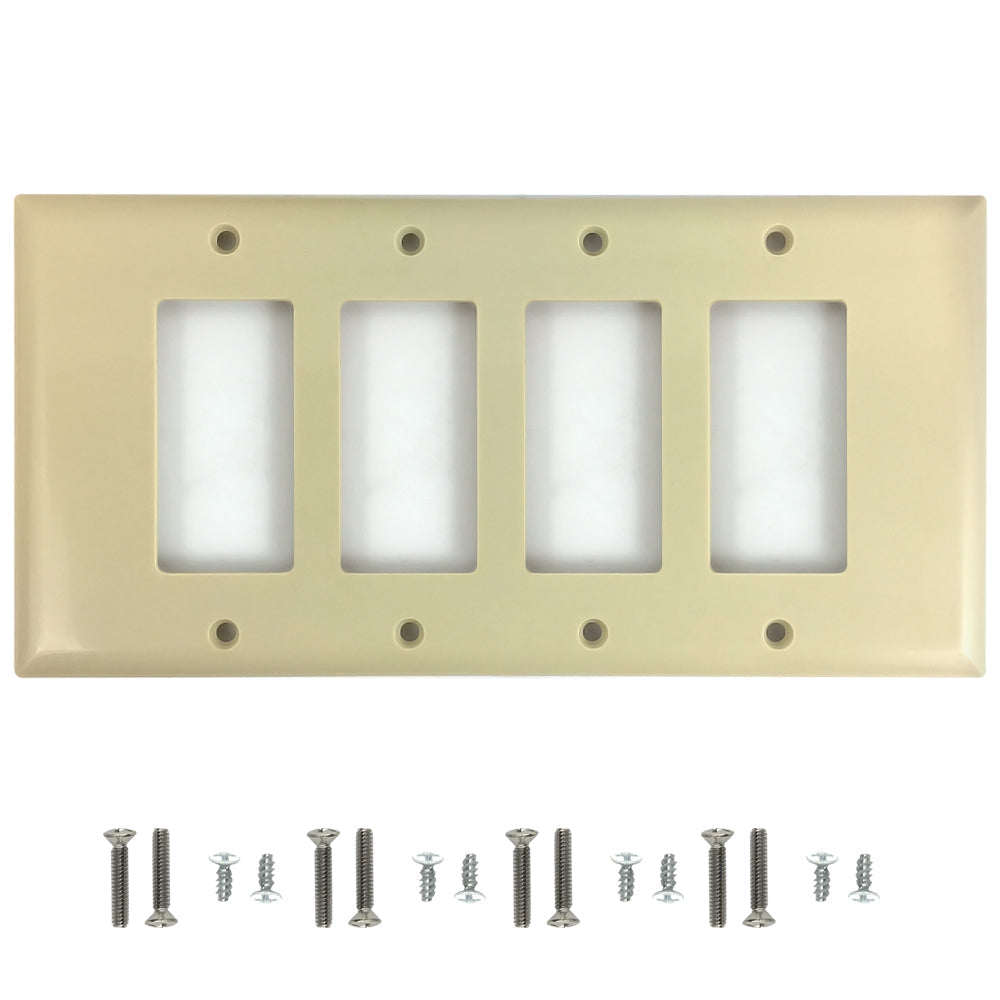 Decora Four Gang Wall Plate - Ivory – Generic