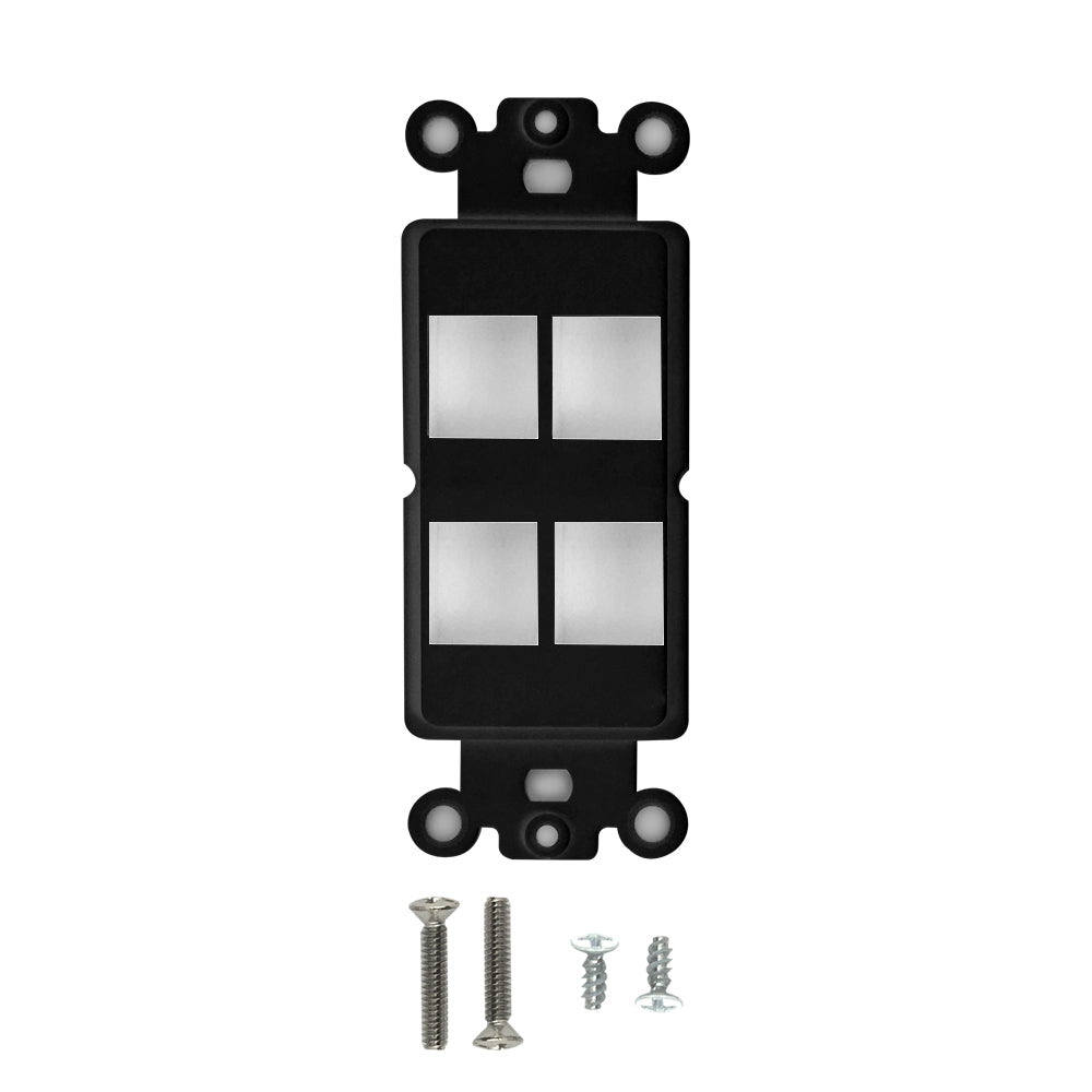 Decora Strap 4-Port Keystone - Black – Generic – Decora Wall Plates & Straps