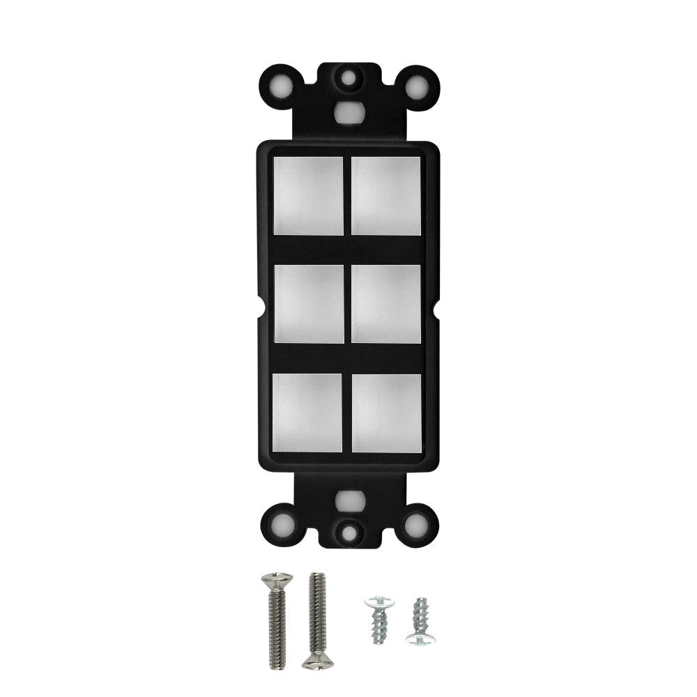 Decora Strap 6-Port Keystone - Black – Generic – Decora Wall Plates & Straps