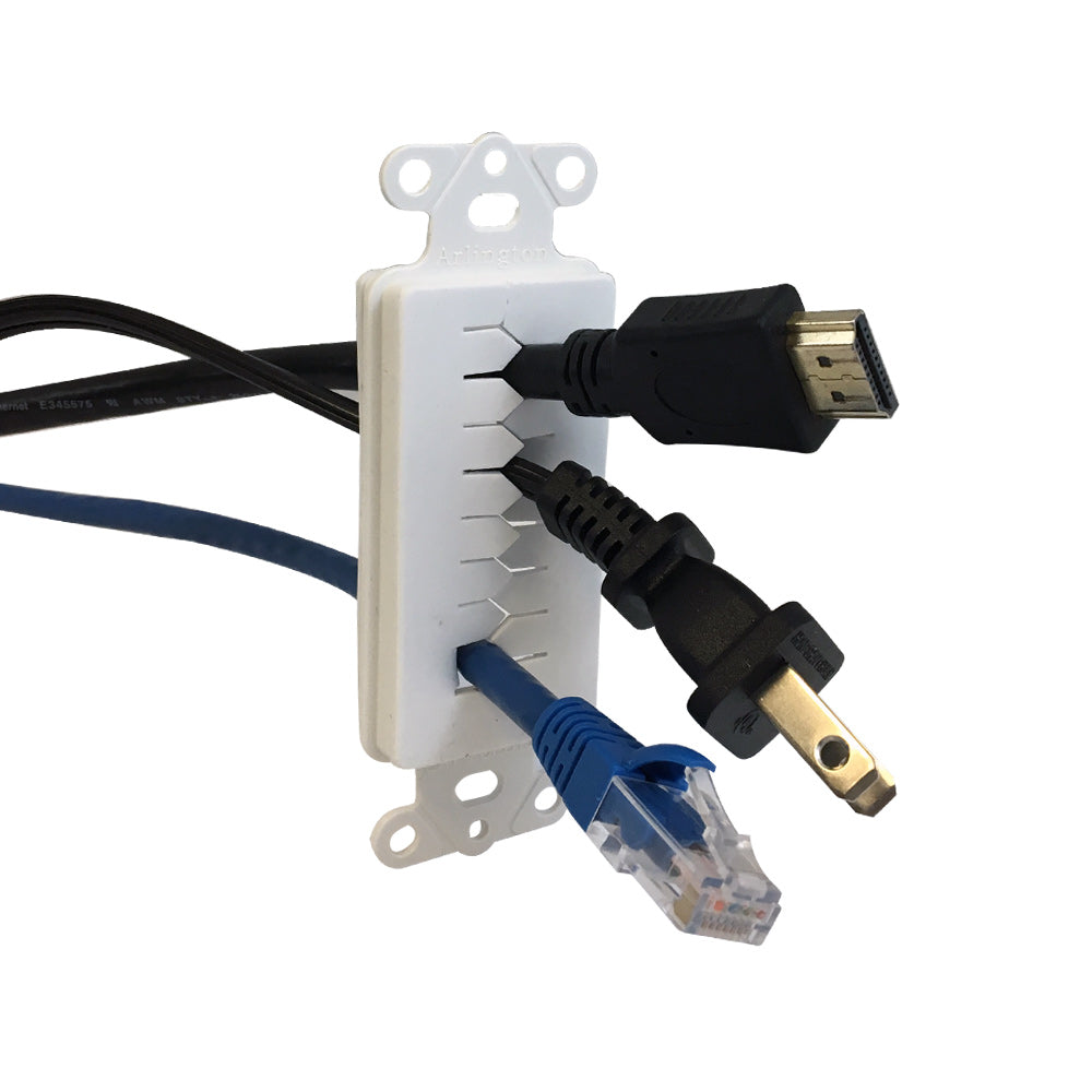 Decora Strap, Pass Through, Slotted Style - White – Generic – Pass-Through Wall Plates (photo 2)