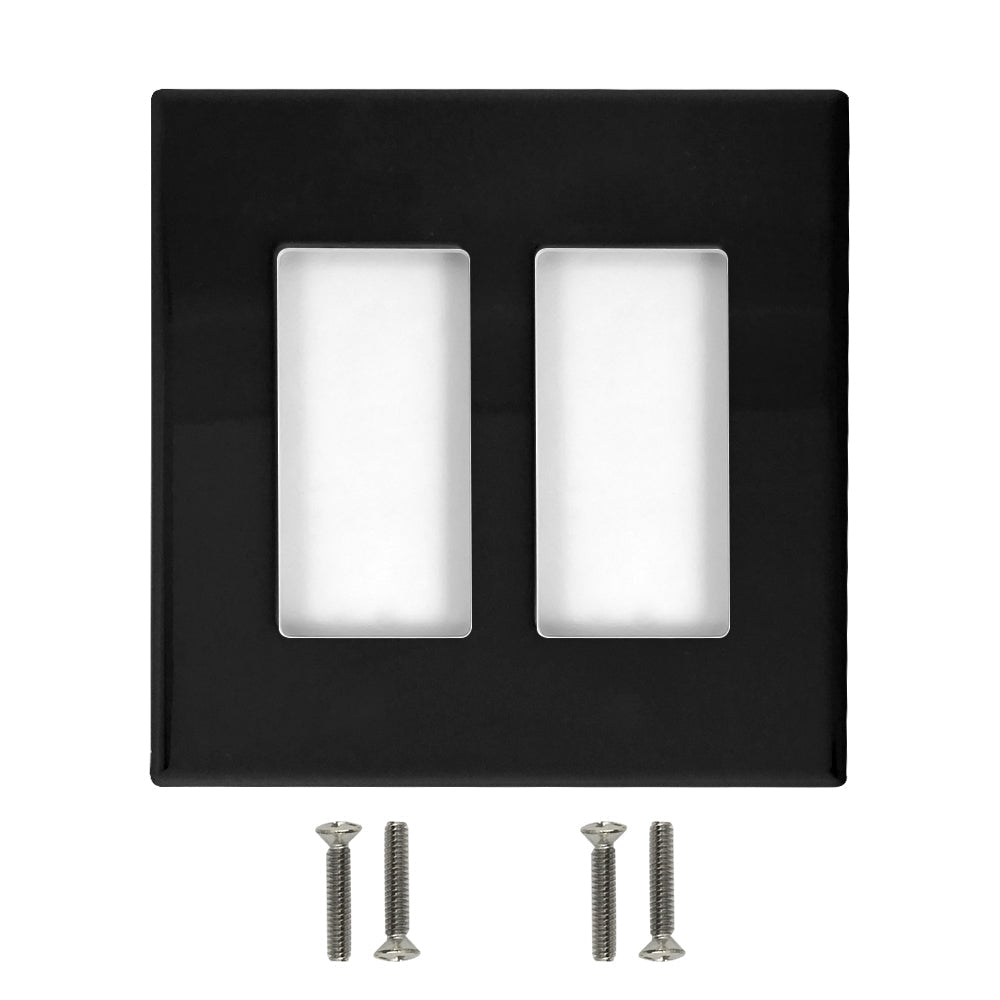 Decora Double Gang Screw-Less Wall Plate - Black – Generic – Decora Wall Plates & Straps