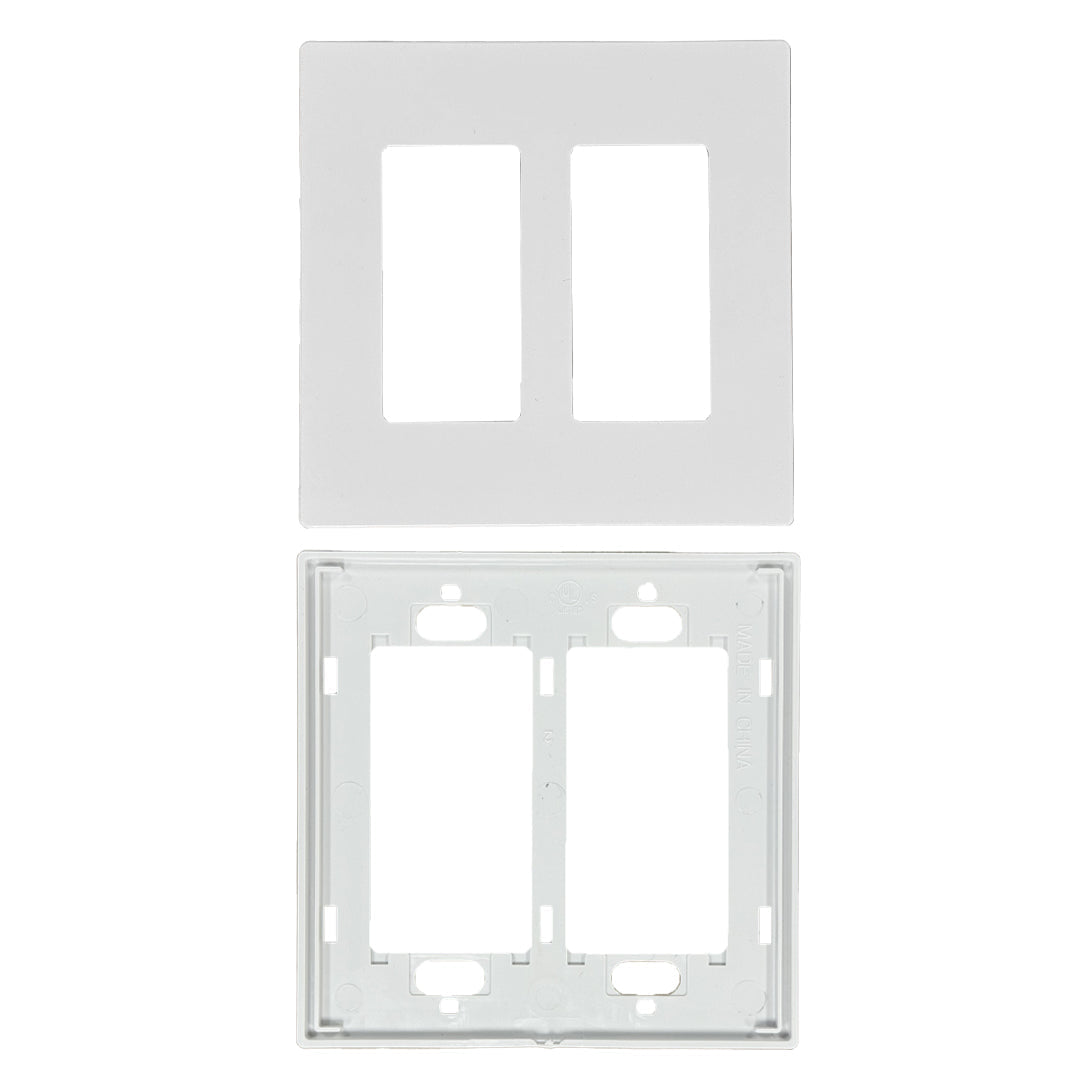 Decora Screw-Less Wall Plate- Double Gang - White – Generic – Decora Wall Plates & Straps (photo 2)