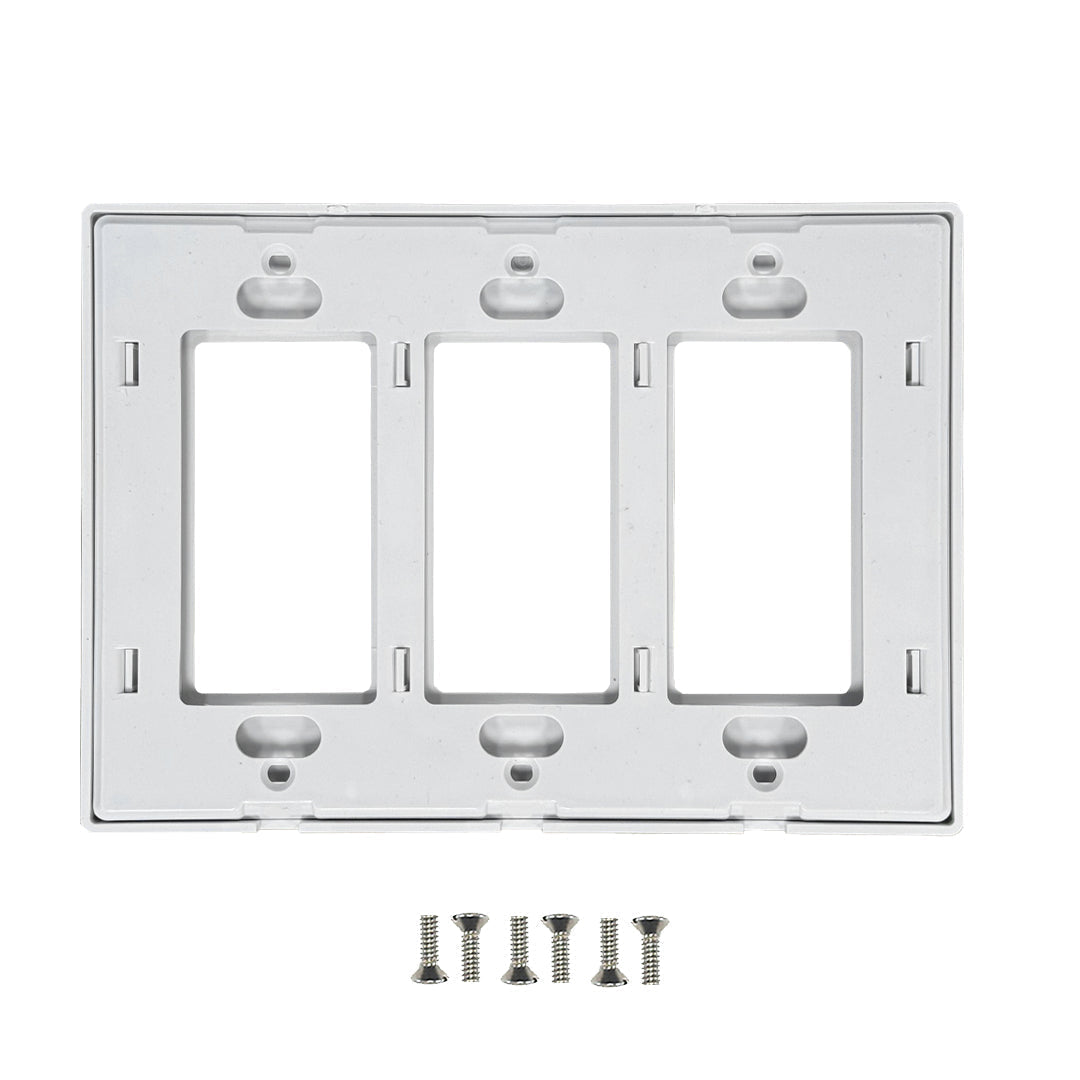 Decora Screw-Less Wall Plate- Triple Gang - White – Generic – Decora Wall Plates & Straps (photo 3)