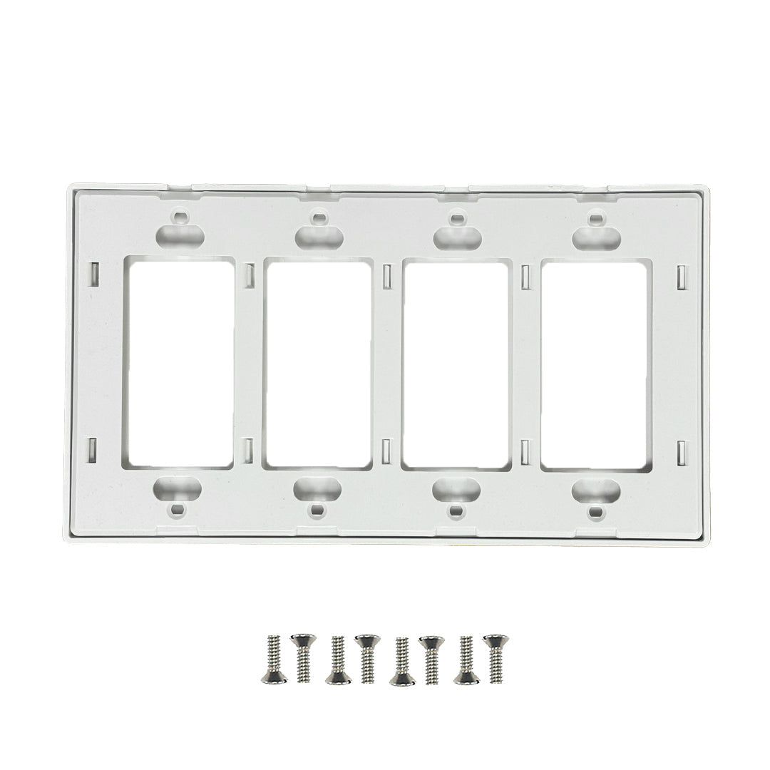 Decora Screw-Less Wall Plate- Quad Gang - White – Generic – Decora Wall Plates & Straps (photo 3)
