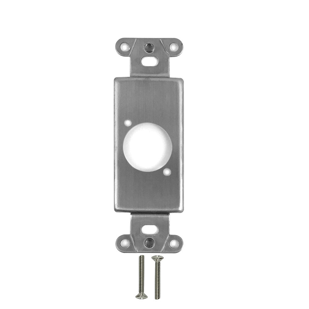 Decora Strap 1x XLR Cutout - Stainless Steel Wall Plate – Generic – Stainless Steel Wall Plates