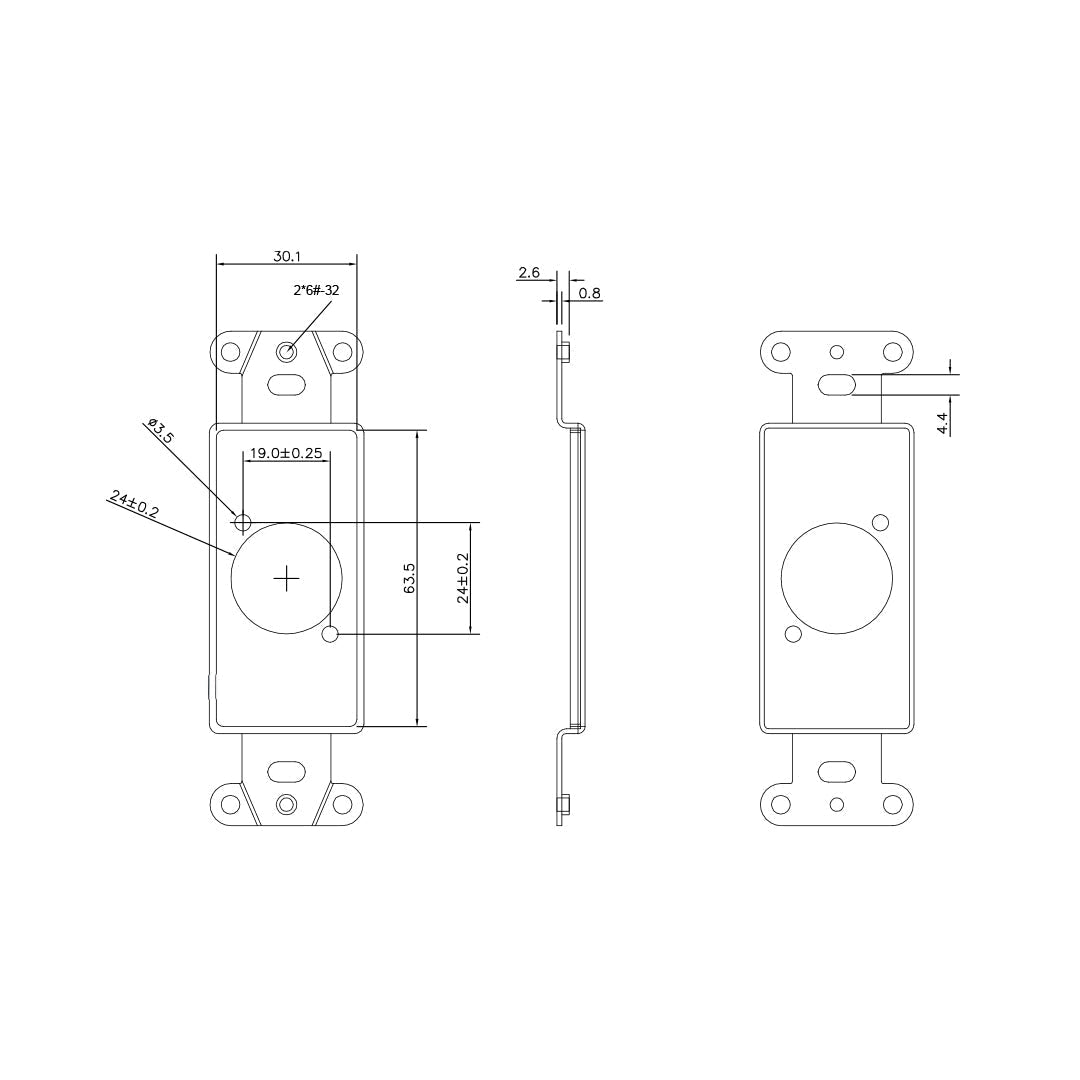 Decora Strap 1x XLR Cutout - Stainless Steel Wall Plate – Generic – Stainless Steel Wall Plates (photo 2)