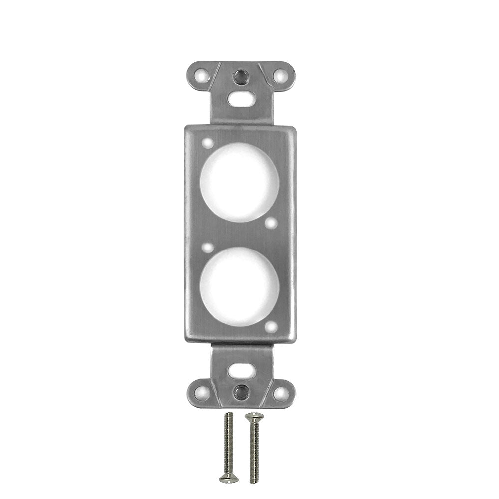 Decora Strap 2x XLR Cutout - Stainless Steel Wall Plate – Generic – Stainless Steel Wall Plates