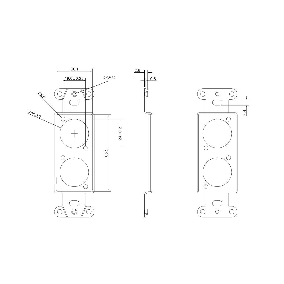 Decora Strap 2x XLR Cutout - Stainless Steel Wall Plate – Generic – Stainless Steel Wall Plates (photo 2)