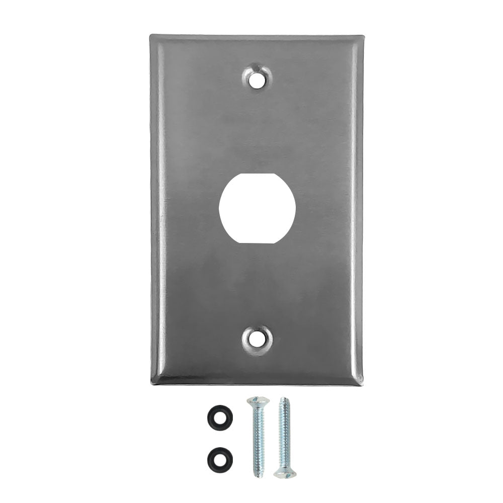 Single Gang - 1x Ethernet Bulkhead Hole - IP44 Rated - Stainless Steel Wall Plate – Generic