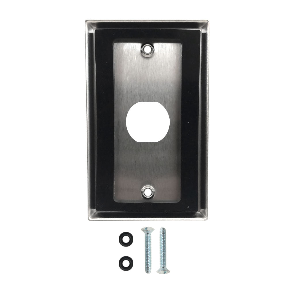 Single Gang - 1x Ethernet Bulkhead Hole - IP44 Rated - Stainless Steel Wall Plate – Generic – Stainless Steel Wall Plates (photo 2)