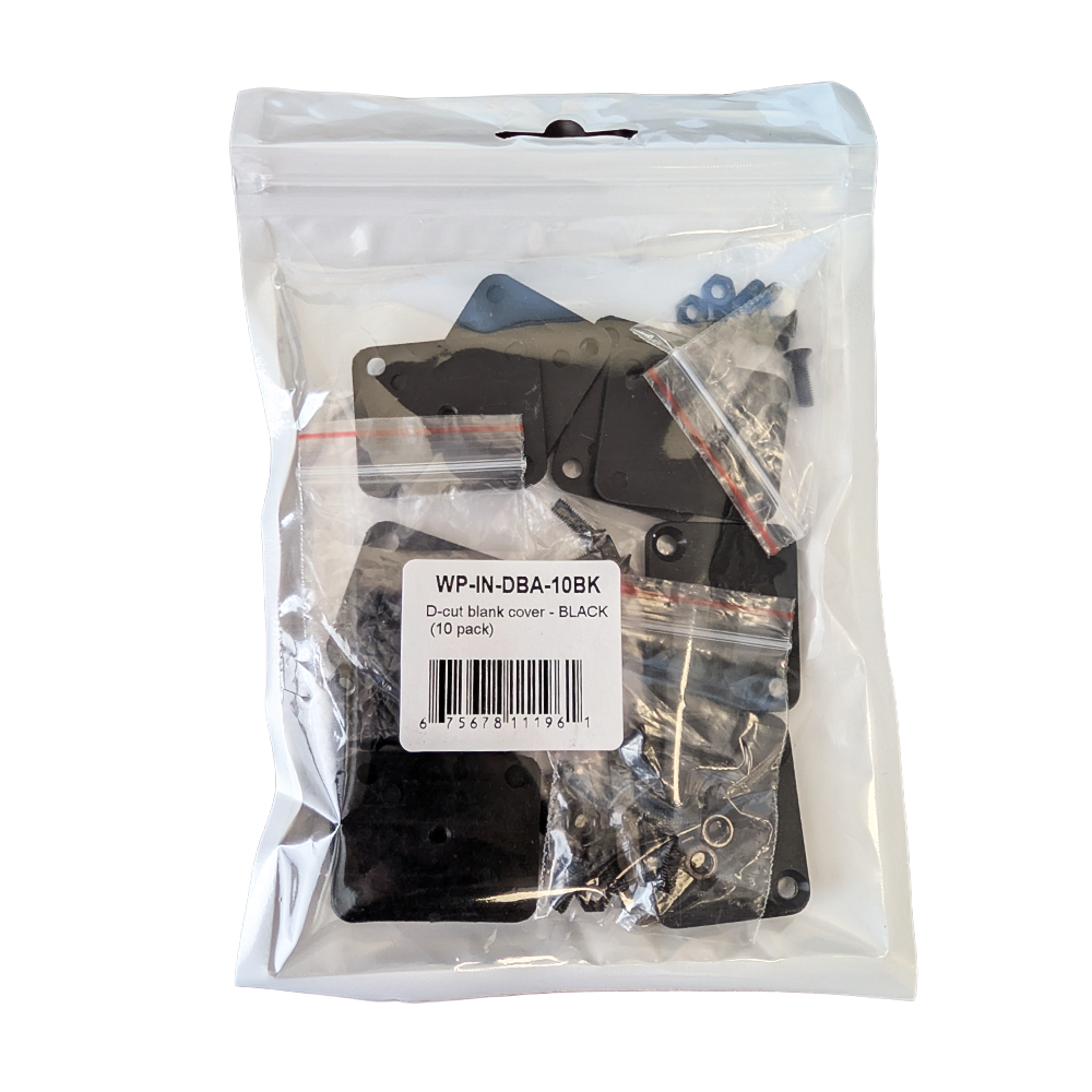 D-Cut Blank Cover - Black - Pack of 10 – Generic – Wall Plate Inserts & Jacks (photo 3)