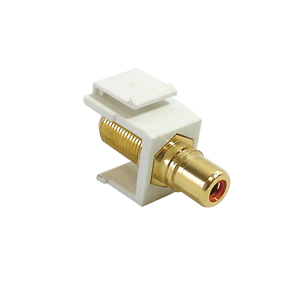 RCA Female to F-Type Female Keystone Wall Plate Insert, Gold Plated - Red – Generic