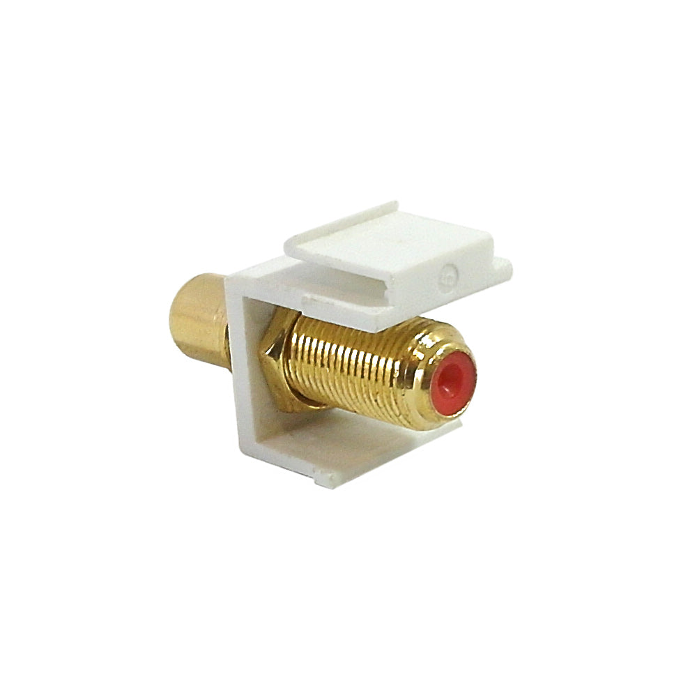 RCA Female to F-Type Female Keystone Wall Plate Insert, Gold Plated - Red – Generic – Wall Plate Inserts & Jacks (photo 2)