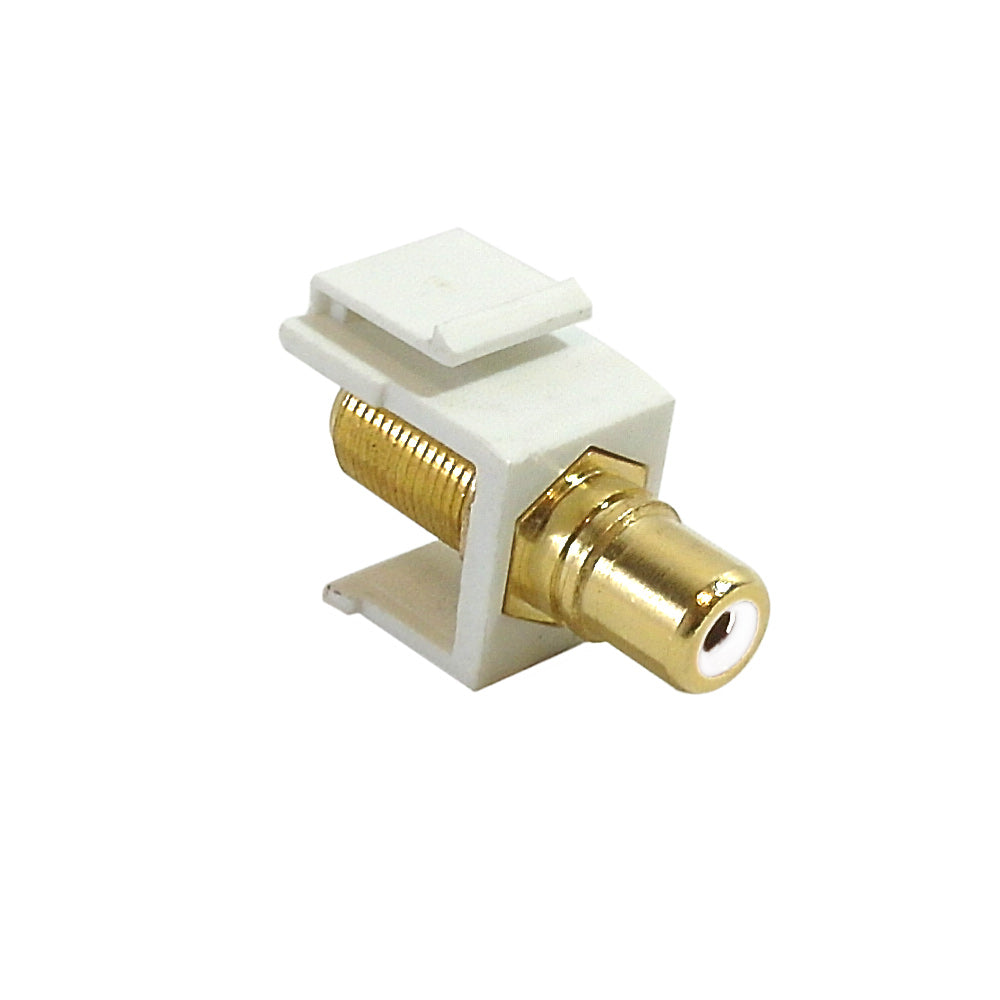 RCA Female to F-Type Female Keystone Wall Plate Insert, Gold Plated - White – Generic